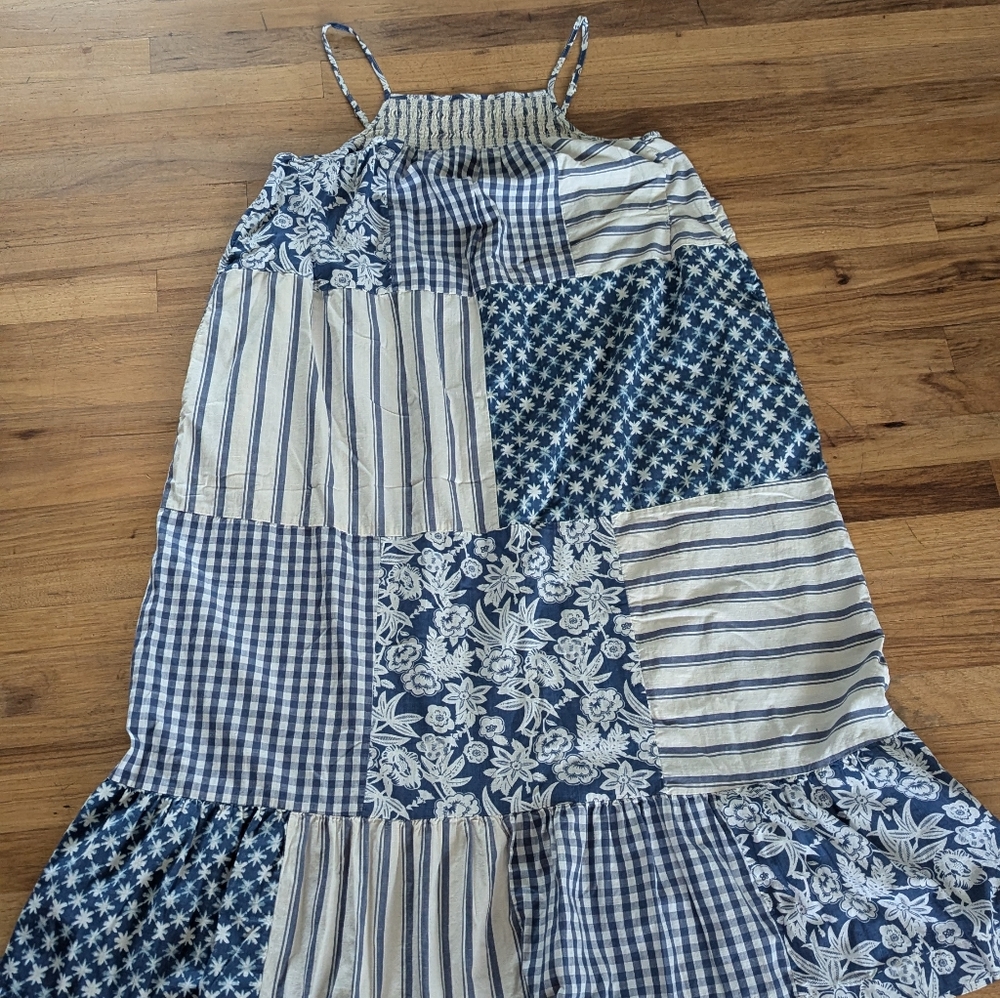 Patchwork Blue And White Dress - image 2
